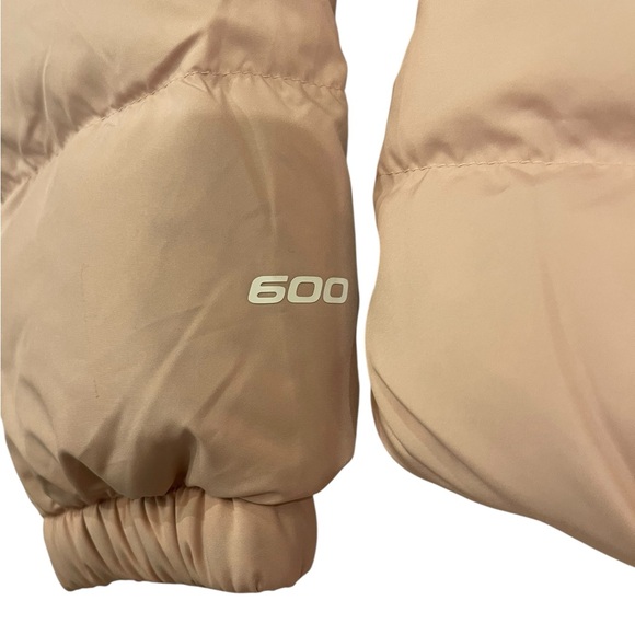 North Face Pink Moss Baltic Down Hooded Insulated Puffer Down Jacket Size Medium - Picture 4 of 5